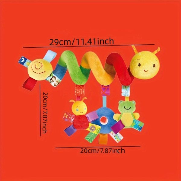Plush Hanging Crib Toy - Cute Animal Shape with Rainbow Colors - Perfect for Strollers and Car Seats - Ideal Baby Gift for New Moms