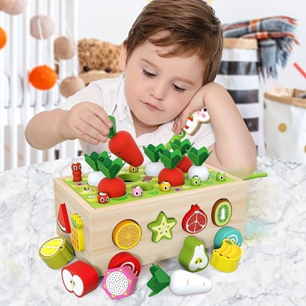 Toddlers Montessori Wooden Educational Toys For Baby Boys Girls Shape Sorting Toys Gifts Wood Preschool Learning Fine Motor Skills Game Christmas??Halloween??Thanksgiving Gift