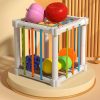 1pc 6 pcs Montessori Colorful Cube and Fruit Shape Sorter - Developmental Learning Toys for Boys and Girls - Perfect Easter Gift for Babies - Random Color