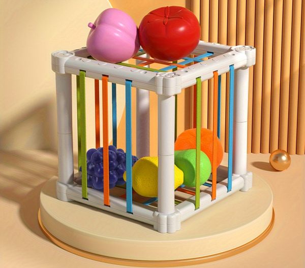 1pc 6 pcs Montessori Colorful Cube and Fruit Shape Sorter - Developmental Learning Toys for Boys and Girls - Perfect Easter Gift for Babies - Random Color