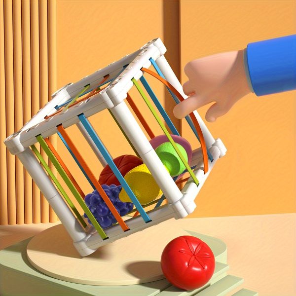 1pc 6 pcs Montessori Colorful Cube and Fruit Shape Sorter - Developmental Learning Toys for Boys and Girls - Perfect Easter Gift for Babies - Random Color