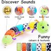 Baby Toy, Infant Musical Stuffed Animal Activity Soft Toys with Multi-Sensory Crinkle, Rattle & Textures, for Tummy Time Newborn Boys & Girls Gifts, Caterpillar