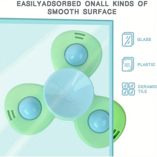 3pcs/set Educational Baby Bath Toys - Suction Cup Spinner Rattles with Cartoon Characters - Fun and Stimulating for Boys and Girls