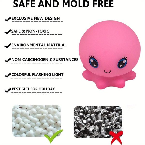 6 pcs Color Changing Light Up Bath Toys for Kids - Fun Floating Rubber Toys for Bathtub and Shower Games - Perfect for Toddlers and Children