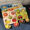 Montessori Fruit Puzzle Board for Kids - 3D Wooden Toy for Early Education and Cognitive Development