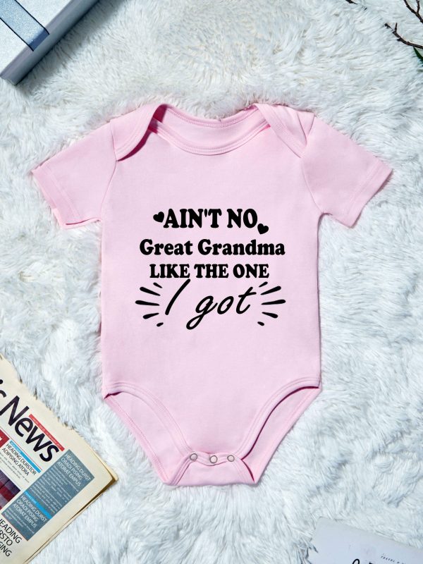 Summer Newborn Toddler's Onesie, Baby Boys And Girls Letter Print Short Sleeve Cotton Romper