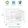 2023 New 4-in-1 Mini Convertible Crib and Changer in White,Non-Toxic Finish, New Zealand Pinewood