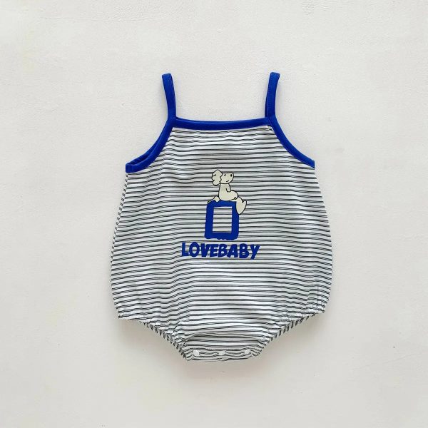 2023 New In Summer Infant Newborn Girls Boys Sleeveless Cartoon Print Outwear Kids Baby Pure Cotton Overalls Bodysuits