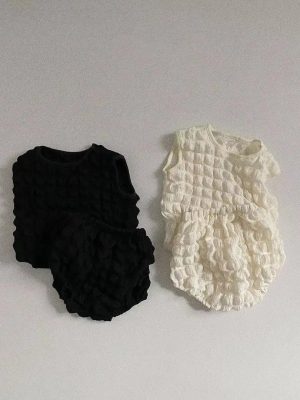 2023 Summer New Infant Girl Loose Clothes Set Baby Sleeveless Vest + Shorts 2pcs Suit Cute Toddler Princess Pp Pants Outfits