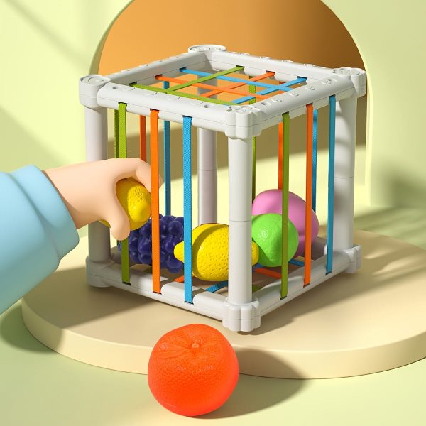 1pc 6 pcs Montessori Colorful Cube and Fruit Shape Sorter - Developmental Learning Toys for Boys and Girls - Perfect Easter Gift for Babies - Random Color
