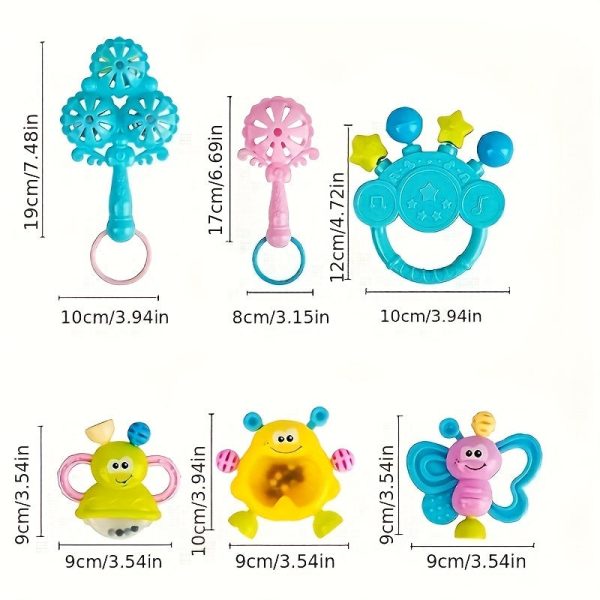 9pcs/set Educational Hand Rattles for Infants - Fun and Cute Baby Toys for Christmas, Halloween, Thanksgiving, New Year's, and Valentine's Day Gifts