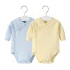 2pcs/lot Newborn Baby Clothes Rompers Cotton Infant Long Sleeves Autumn Girls Robe Solid Color Overalls Boys Ropa Bebe Clothing