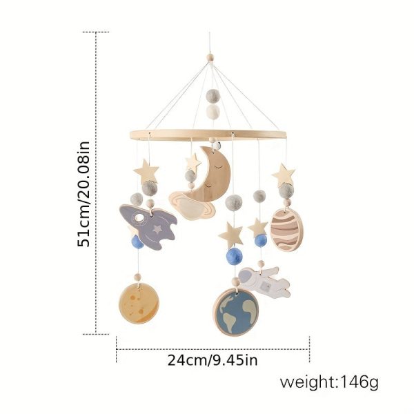 Wooden Space Bed Bell - Calming and Entertaining for Babies