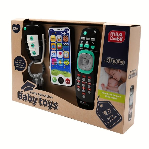 Baby Music Toy Combination (including 1 Simulated Remote Control, 1 Simulated Car Key, 1 Simulated Mobile Phone),music Toy,funny Toy