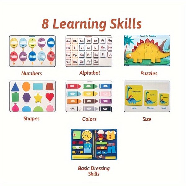 Children And Sensory Activity Montessori Toys, Boys' Essential Items For Air Travel, Quiet Books For Road Trip Games, Birthday Gifts For Scholars, Learning Toys For Baby Education