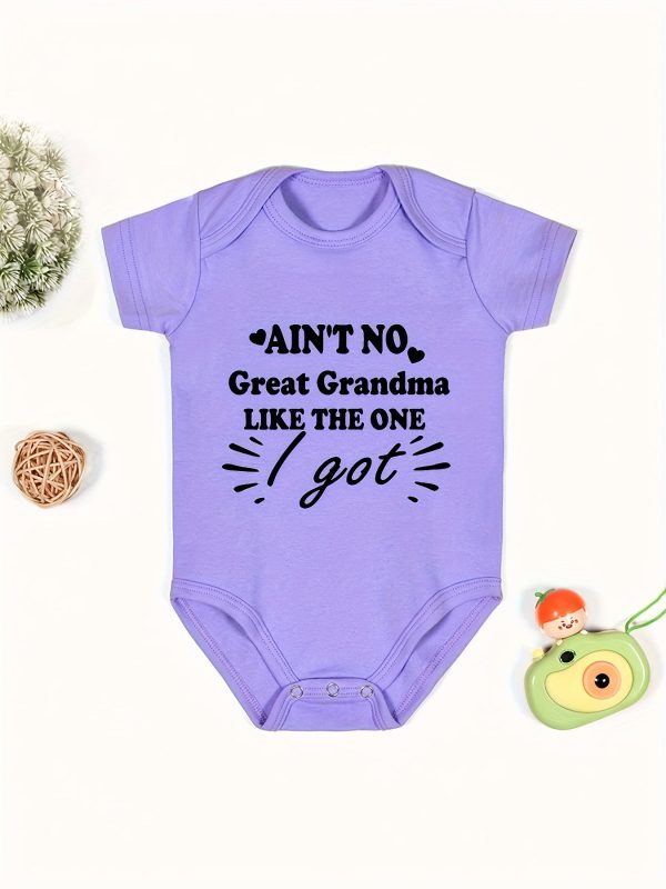 Summer Newborn Toddler's Onesie, Baby Boys And Girls Letter Print Short Sleeve Cotton Romper