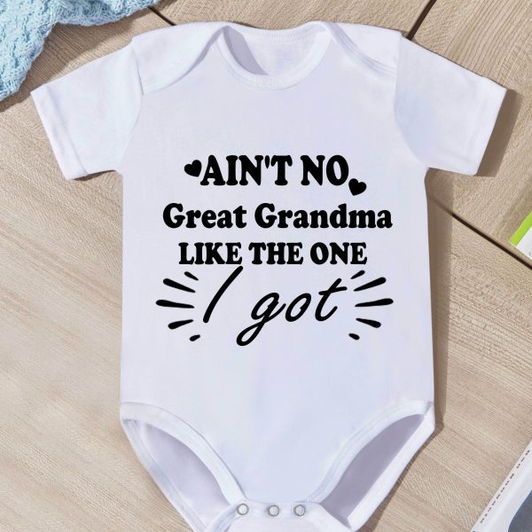 Summer Newborn Toddler's Onesie, Baby Boys And Girls Letter Print Short Sleeve Cotton Romper