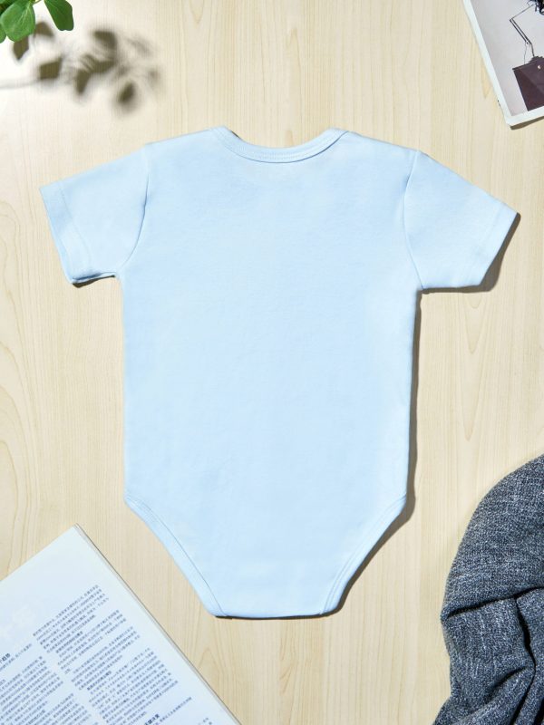 Summer Newborn Toddler's Onesie, Baby Boys And Girls Letter Print Short Sleeve Cotton Romper
