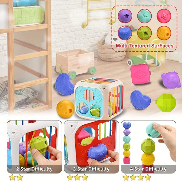 Montessori Sensory Toys for Babies - 7-in-1 Colorful Shape Blocks for Sorting and Developmental Learning - Perfect Birthday Gift for 6-8 Month Olds
