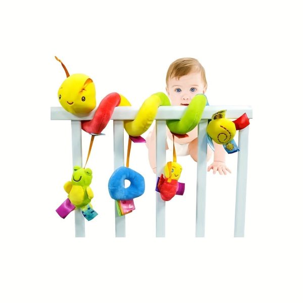 Plush Spiral Car Seat Toy for Babies - Hanging Rattle and Sensory Toy for Strollers, Cribs, and Bassinets - Perfect Gift for Boys and Girls