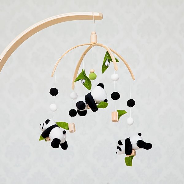 Cartoon Panda Bed Bell, Manual Music Rattle, Sleep Rotating Rattle Toy, Plush Toy