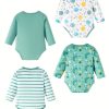 Baby Boys Happy Outfit Pregnant Women's Gifts - Solid Color & Starry Sky & Striped & Cosmic Cute Long Sleeve Top + Pants + Hat + Gloves Set