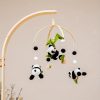 Cartoon Panda Bed Bell, Manual Music Rattle, Sleep Rotating Rattle Toy, Plush Toy