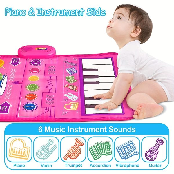 Toddler Piano Keyboard & Drum Floor Mat with Sticks - Early Musical Learning Sensory Toys for 12-18 Months - 2-in-1 Baby Toy for Boys and Girls - Perfect Birthday Gift for 1, 2, and 3 Year Olds