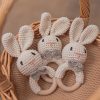 Adorable Crochet Rabbit Rattle with Built-in Bells for Soothing Sounds and Stimulating Baby's Senses