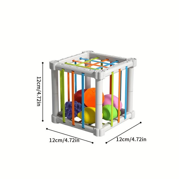 1pc 6 pcs Montessori Colorful Cube and Fruit Shape Sorter - Developmental Learning Toys for Boys and Girls - Perfect Easter Gift for Babies - Random Color