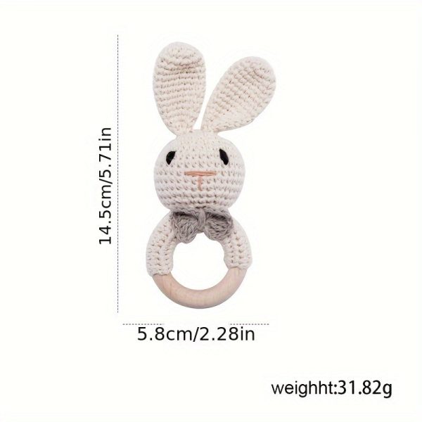 9ce6df10-8aa3-11ee-b413-0a580a6810bb.jpg Adorable Crochet Rabbit Rattle with Built-in Bells for Soothing Sounds and Stimulating Baby's Senses