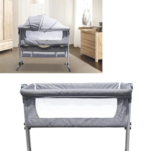 Baby-Bed-Side-Crib-Newborn-Bassinet-Bedside-Crib-Infant-Sleeper-Bed-Cradle-Gray-Adjustable-Tilting-Cradle_34f66989-979b-42ef-ab3e-857c09e325bf.jpg Baby Bed Side Crib Newborn Bassinet Bedside Crib Infant Sleeper Bed Cradle Gray Adjustable Tilting Cradle Bed Portable 80-85cm