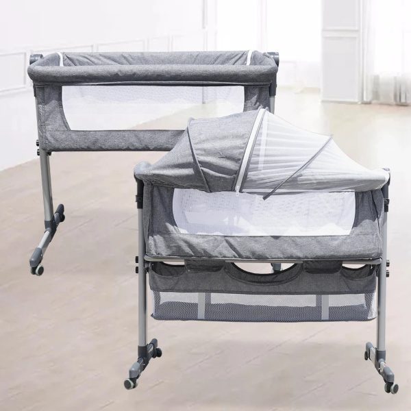 Baby-Bed-Side-Crib-Newborn-Bassinet-Bedside-Crib-Infant-Sleeper-Bed-Cradle-Gray-Adjustable-Tilting-Cradle_43ecd2a6-6710-4ba3-abe3-d179029db85b.jpg Baby Bed Side Crib Newborn Bassinet Bedside Crib Infant Sleeper Bed Cradle Gray Adjustable Tilting Cradle Bed Portable 80-85cm