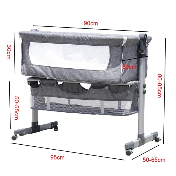 Baby-Bed-Side-Crib-Newborn-Bassinet-Bedside-Crib-Infant-Sleeper-Bed-Cradle-Gray-Adjustable-Tilting-Cradle_96da154f-a771-4a9a-9dd1-d0b3f09931dc-1.jpg Baby Bed Side Crib Newborn Bassinet Bedside Crib Infant Sleeper Bed Cradle Gray Adjustable Tilting Cradle Bed Portable 80-85cm