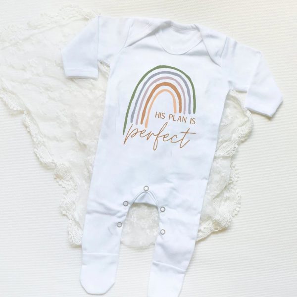His Plan Is Perfect Rainbow Baby Bodysuit Baby Shower Gift New Baby Apparel Rainbow Baby Babygrow Gender Neutral