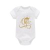 One Year Baby Birthday Bodysuits Cotton Short Sleeve Baby Boys Girls Rompers Jumpssuit Toddler Baby Birthday Gifts Clothes