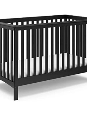 Storkcraft Hillcrest 4-in-1 Convertible Crib (Black) - Converts to Daybed, Toddler Bed, and Full-Size Bed