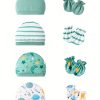 Baby Boys Happy Outfit Pregnant Women's Gifts - Solid Color & Starry Sky & Striped & Cosmic Cute Long Sleeve Top + Pants + Hat + Gloves Set