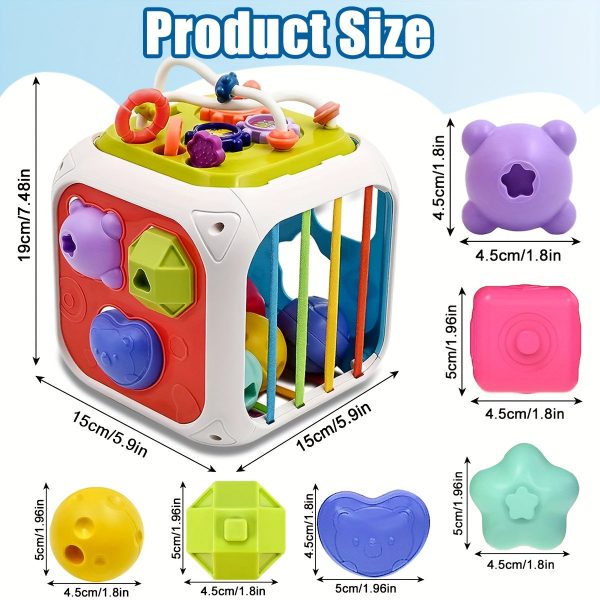 Montessori Sensory Toys for Babies - 7-in-1 Colorful Shape Blocks for Sorting and Developmental Learning - Perfect Birthday Gift for 6-8 Month Olds