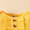 3pcs Adorable Infant Baby Girl Outfit Set with Ruffle Ribbed Romper, Sunflower Print Pants, and Headband - Perfect for Playtime and Photos!