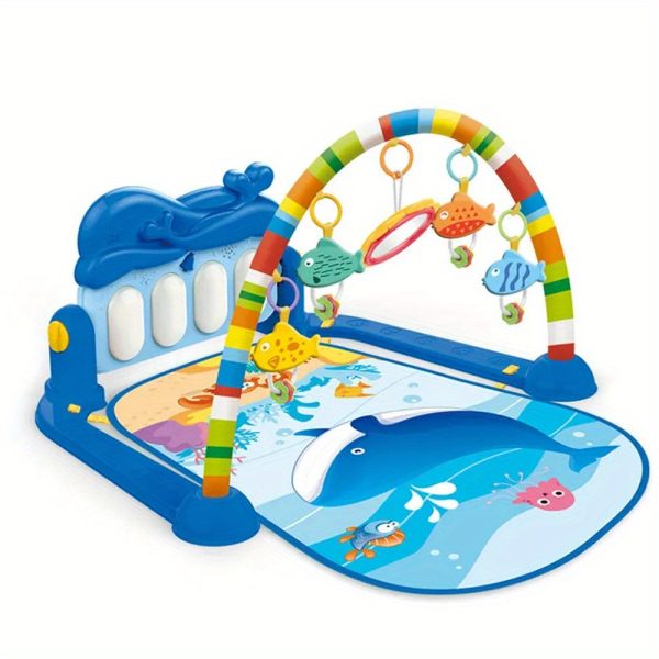 Baby Foot Stepping Piano Multifunctional Whale Foot Piano 6 Months Baby Educational Reclining Play Toy Music Fitness Rack 0-3 Years Old
