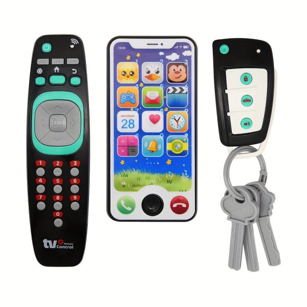 Baby Music Toy Combination (including 1 Simulated Remote Control, 1 Simulated Car Key, 1 Simulated Mobile Phone),music Toy,funny Toy