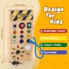 Montessori Toddler Busy Board, Baby Wooden Busy Board With 8 LED Light Switches, Light Switch Toy, Travel Toy For Baby And Toddler