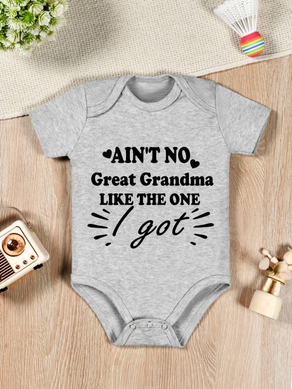 Summer Newborn Toddler's Onesie, Baby Boys And Girls Letter Print Short Sleeve Cotton Romper