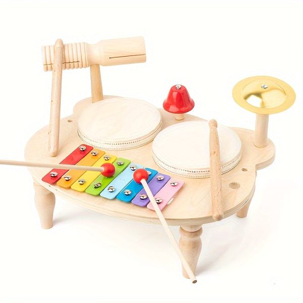 Wooden Baby Percussion Drum - Multifunctional Early Music Development Toy for Halloween and Christmas Gifts