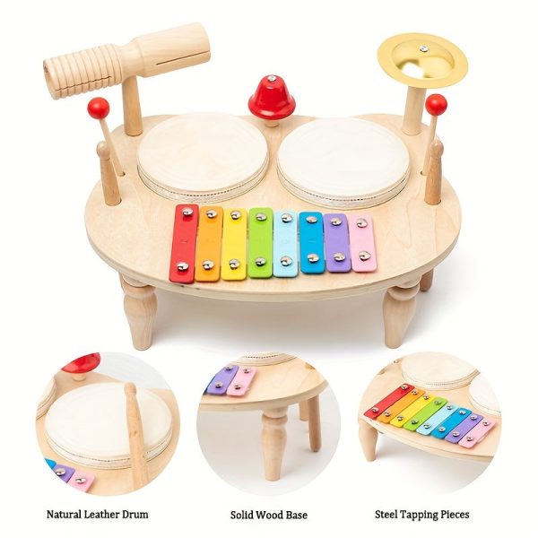 Wooden Baby Percussion Drum - Multifunctional Early Music Development Toy for Halloween and Christmas Gifts