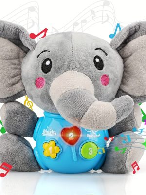 Baby Toys, Baby Musical Toys Elephant, Infant Toys, Elephant Baby Stuff, Baby Toys, Newborn Toys, (button Color Is Random)